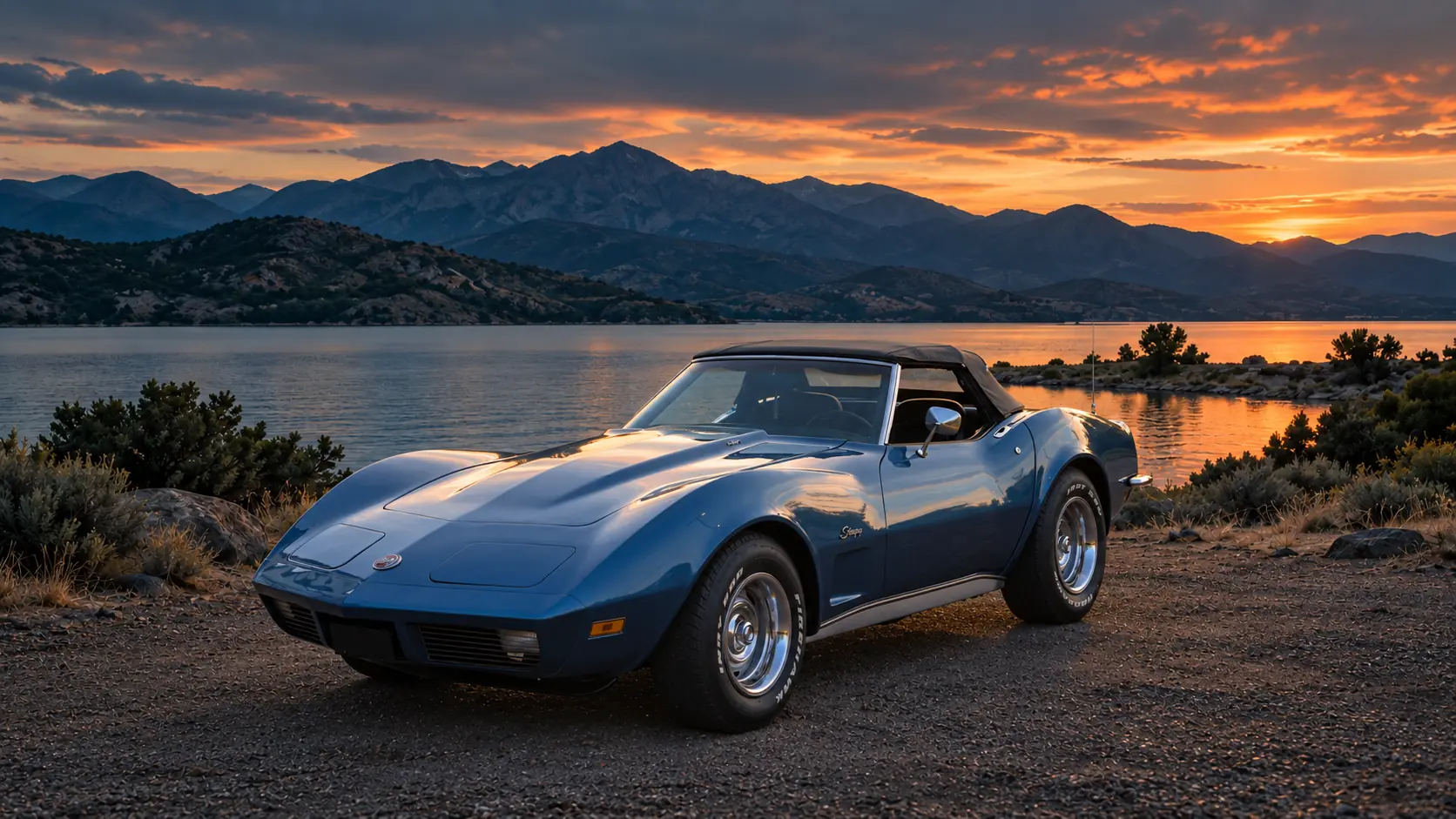 Illustrative composite of the Stingray in a mountain-lake setting